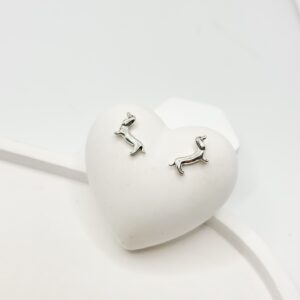 Arete Salchicha Plateado De Plata Con Baño De Oro - Imagen 1