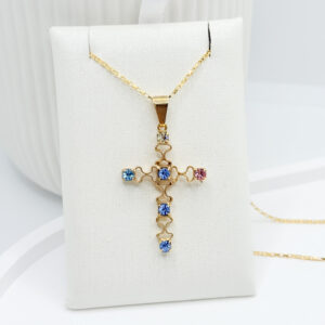 Cadena cruz brillantes de colores - Imagen 1